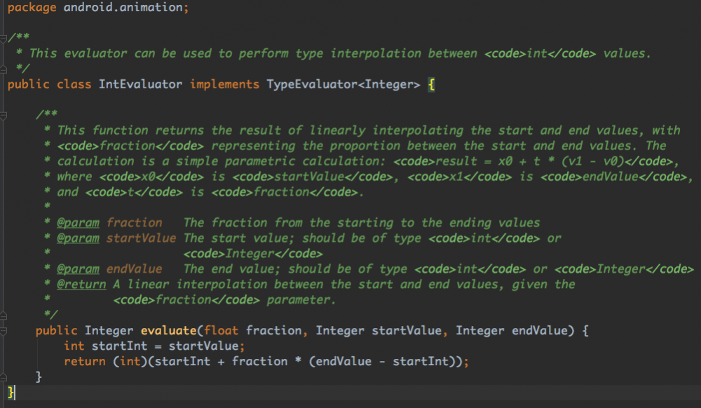 模拟自然动画的精髓——TimeInterpolator与TypeEvaluator